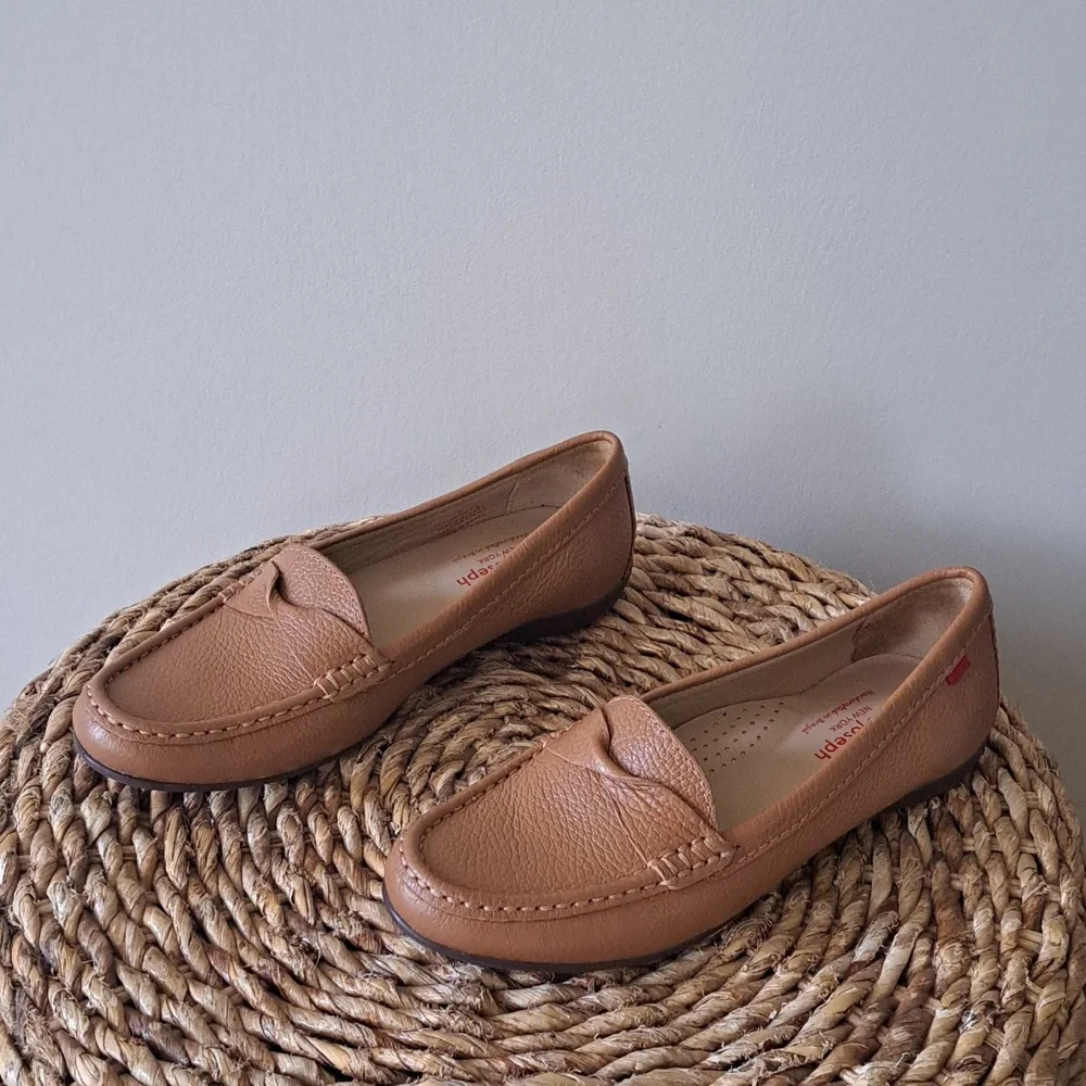 Marc Joseph New York Womens Claremont St. Brown Pebbled Leather Loafers S-6‎